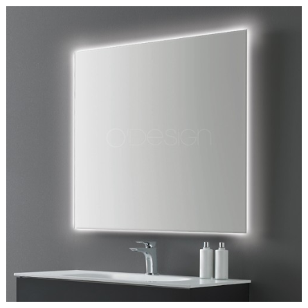 Miroir salle bain carré lampe LED Classic 80