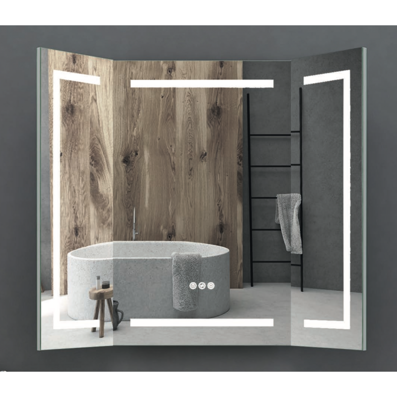 Miroir de salle de bain Tigers Square 80x80cm avec éclairage LED